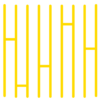 Yellow vertical lines with random short horizontal lines indicating hefty flooring