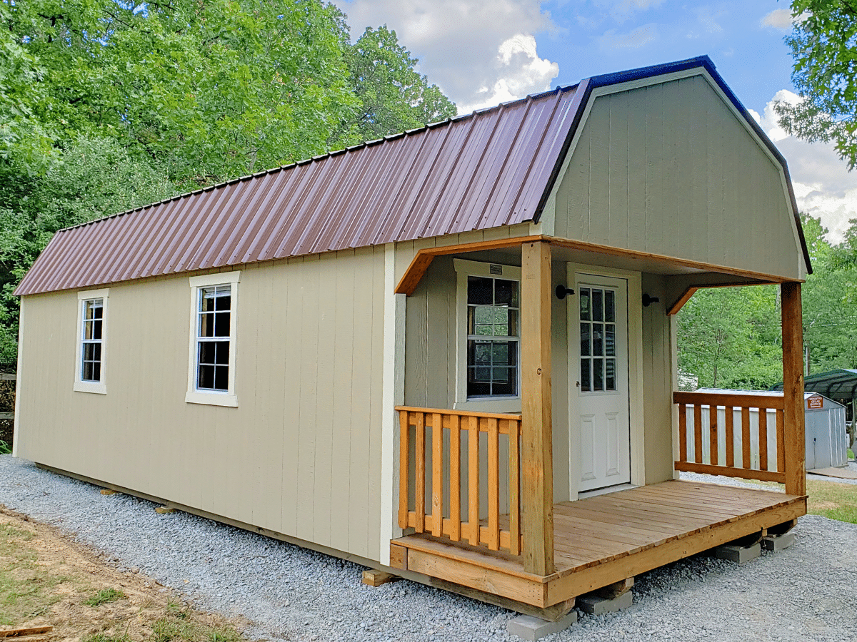 lofted cabin portable buildings in barnhart